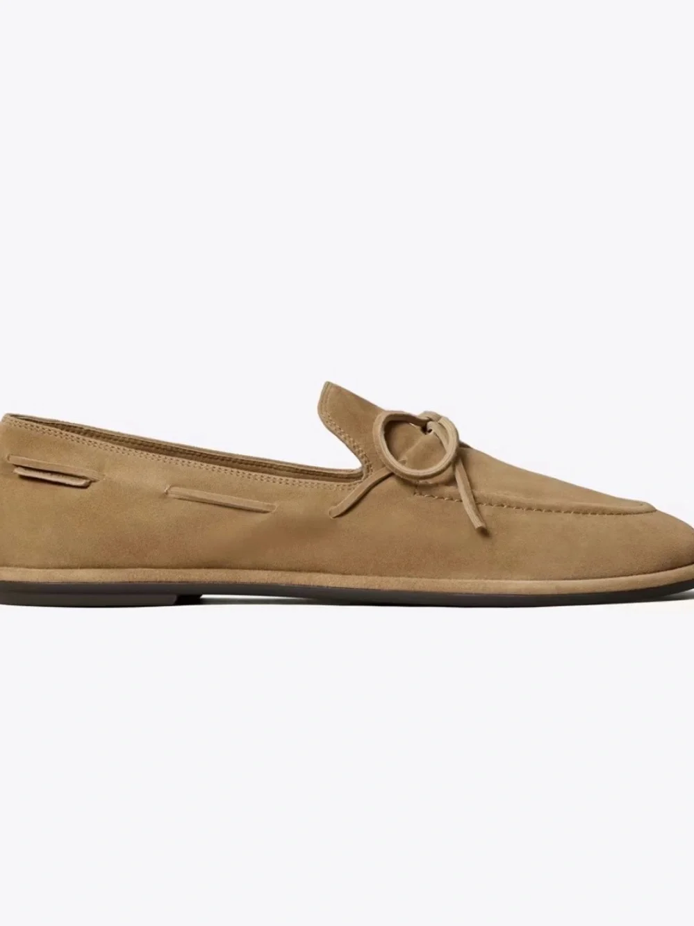 Tory Burch | The Boaty | Suede Bow Loafers in River Rock